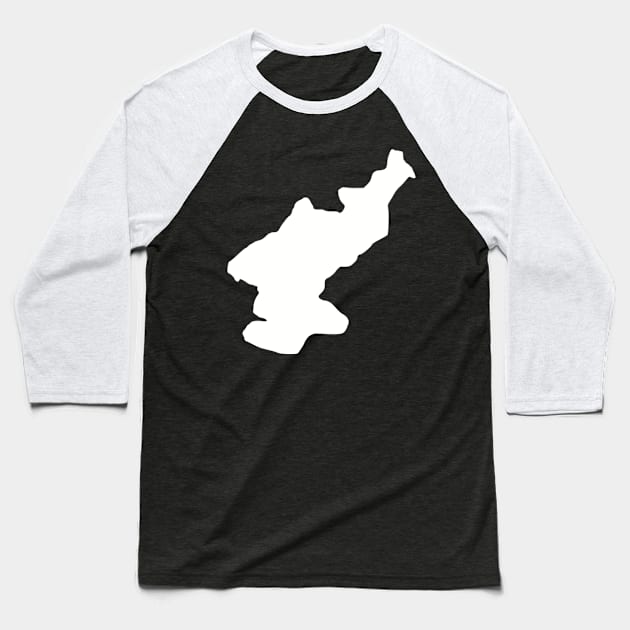 North Korea map Baseball T-Shirt by Designzz